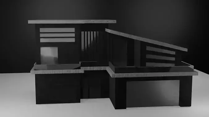 Modern Minimalist House - 3D Architectural Model Low-poly 3D model