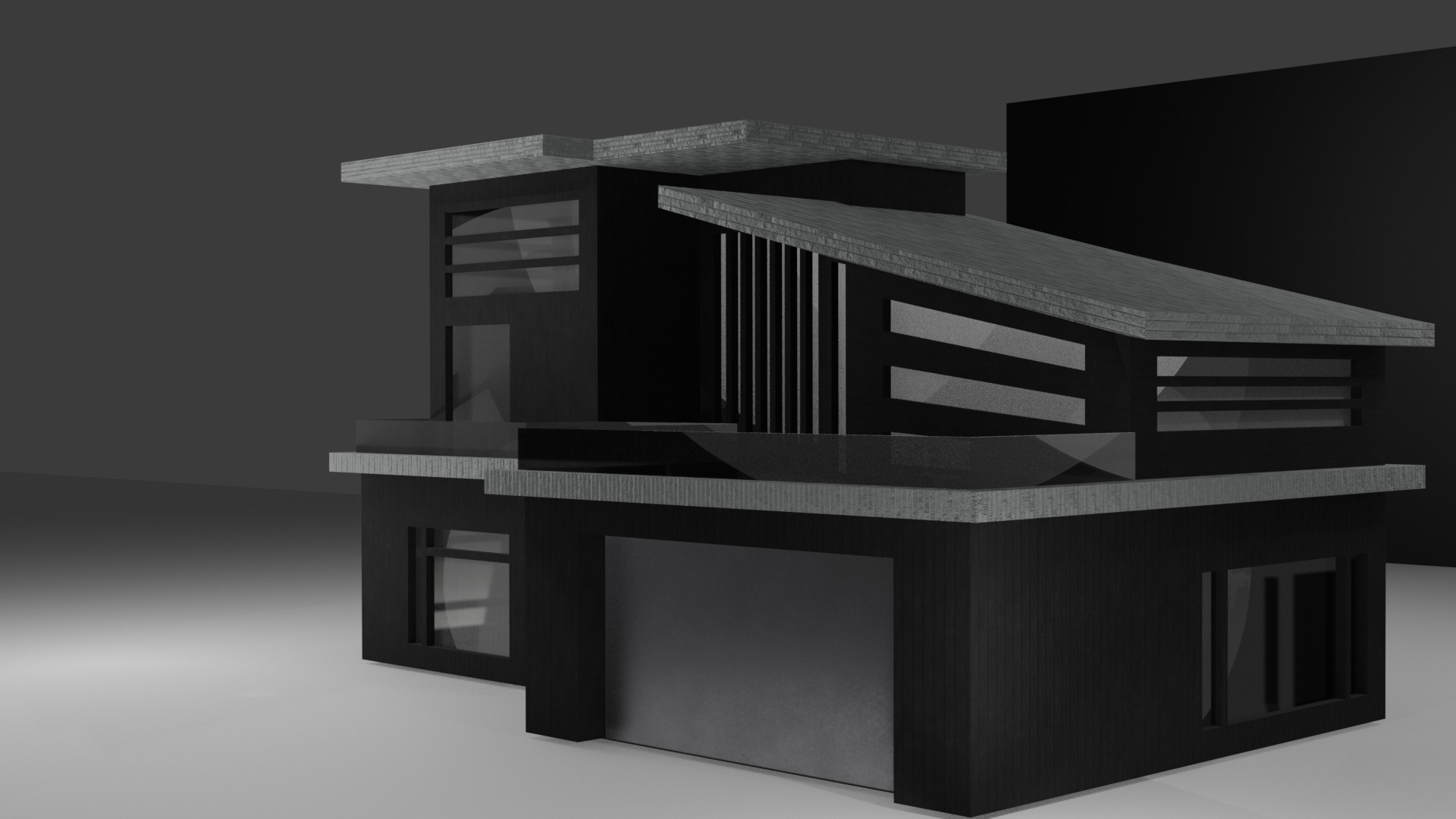 Modern Minimalist House - 3D Architectural Model Low-poly 3D model_4