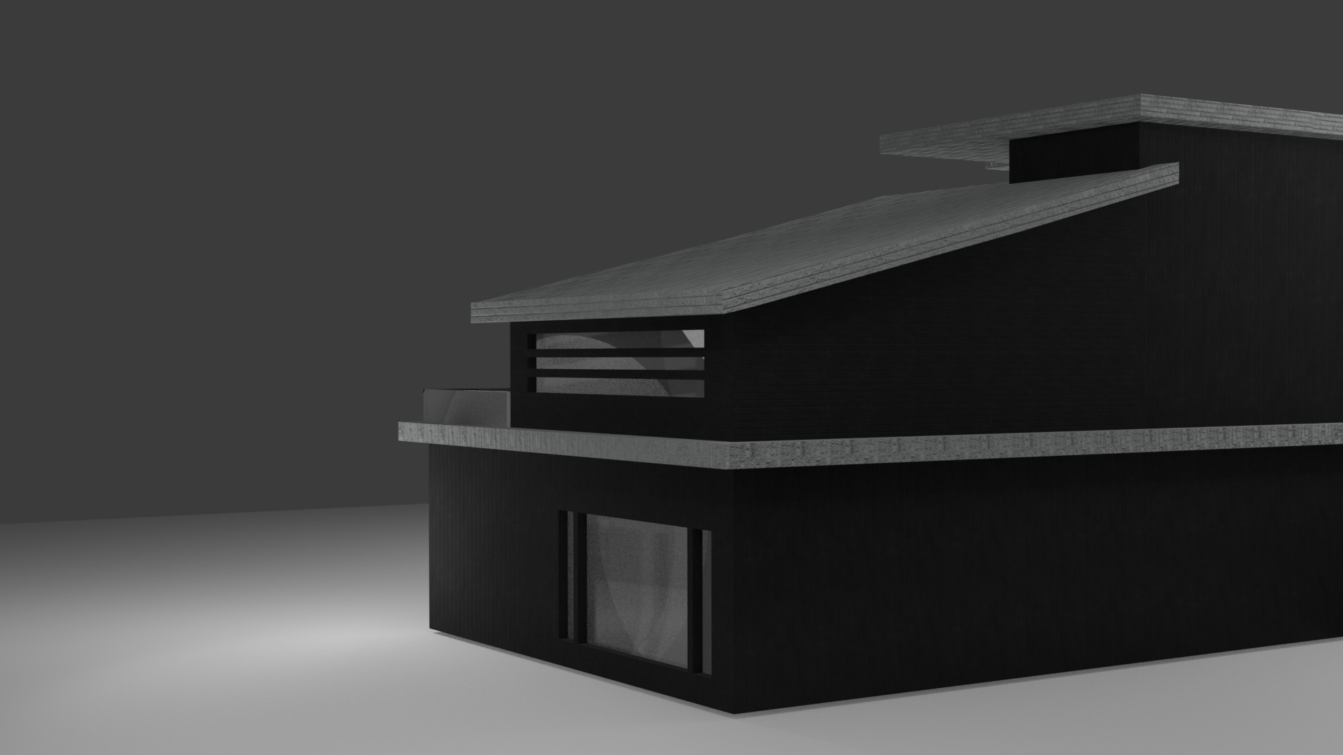 Modern Minimalist House - 3D Architectural Model Low-poly 3D model_3