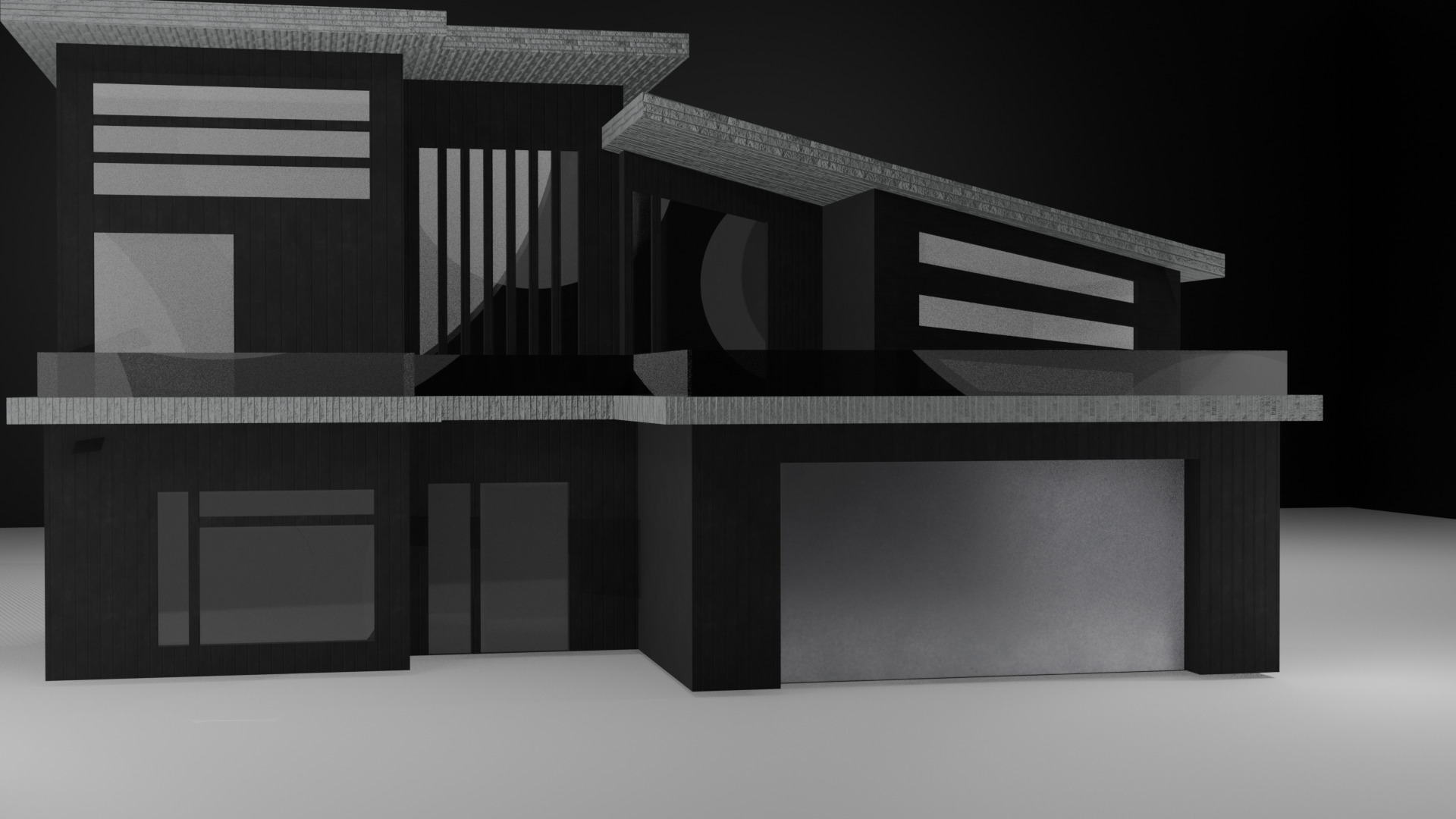 Modern Minimalist House - 3D Architectural Model Low-poly 3D model_5