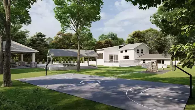 Garden Landscape 3D Model - SketchUp and Lumion Scene 3D model