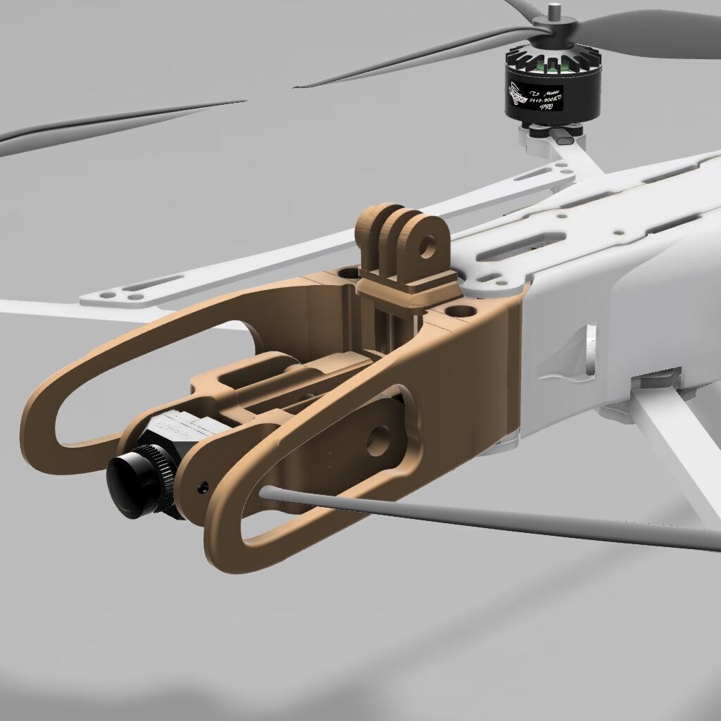 ARTAIR FPV HEADUNIT FIXED CAMERA MOUNT 19MM 3D print model_3