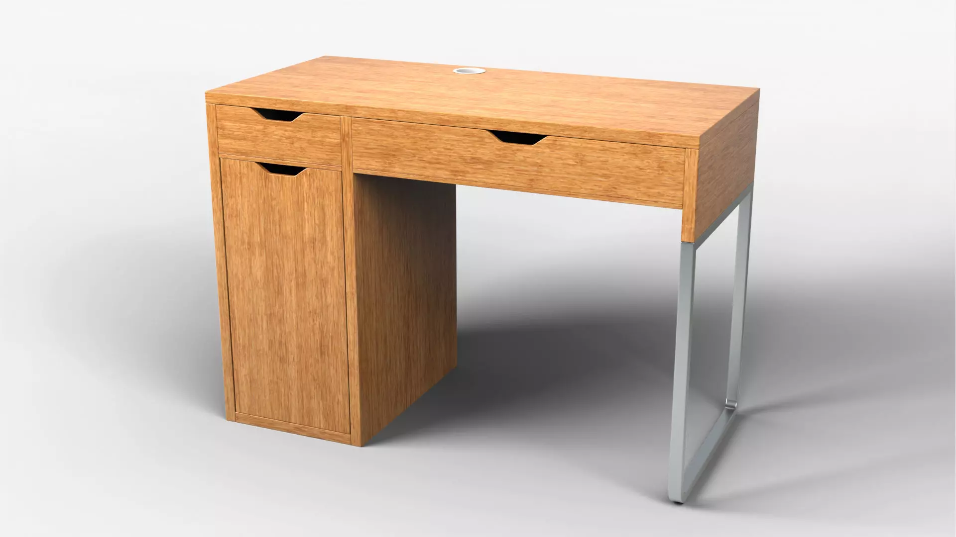 Study Desk 01 - Bamboo Wood 3D model_0