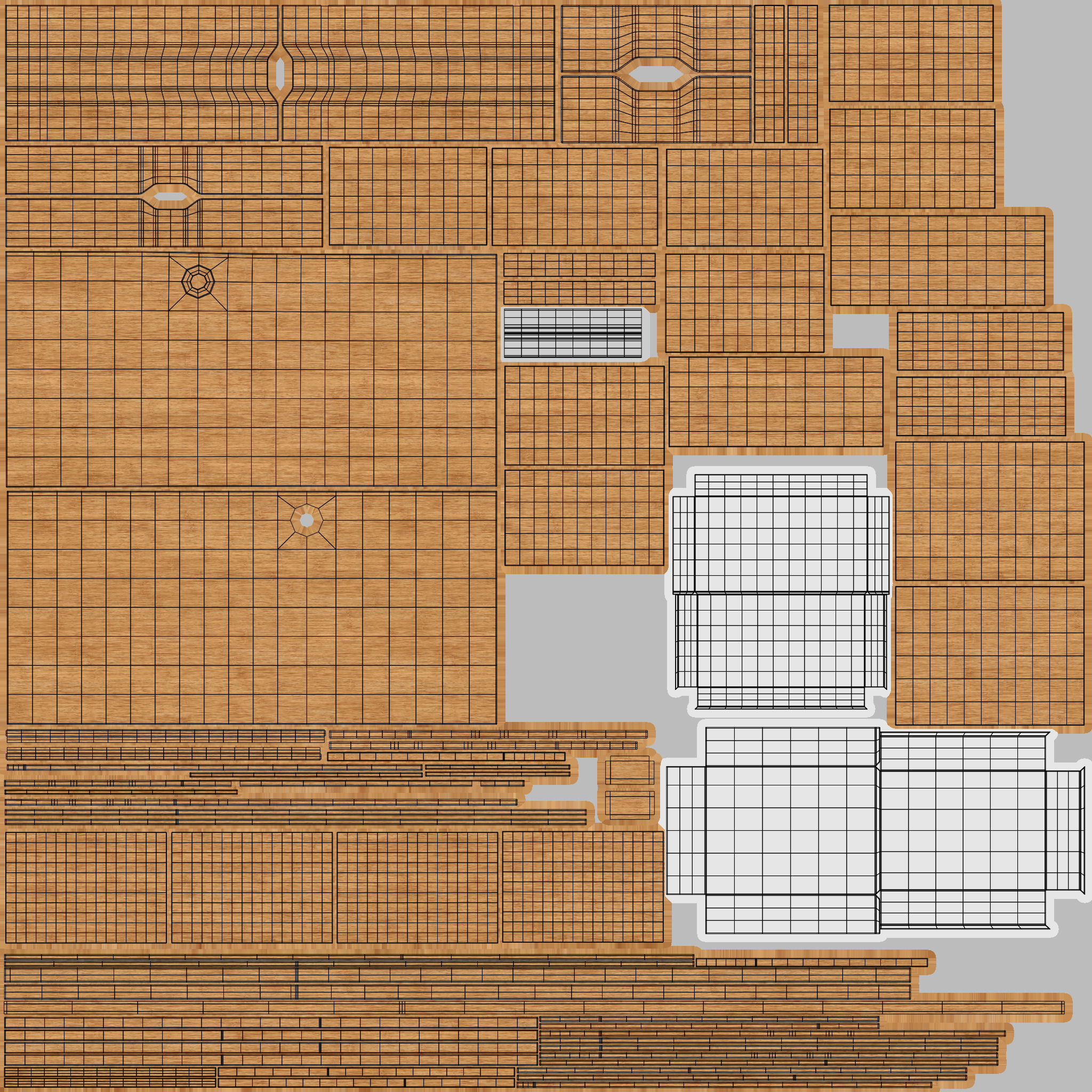 Study Desk 01 - Bamboo Wood 3D model_13