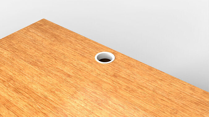 Study Desk 01 - Bamboo Wood 3D model 3