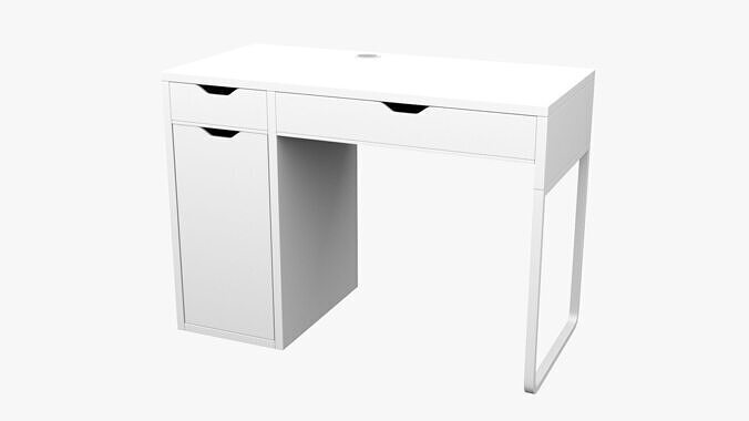 Study Desk 01 - Bamboo Wood 3D model 6