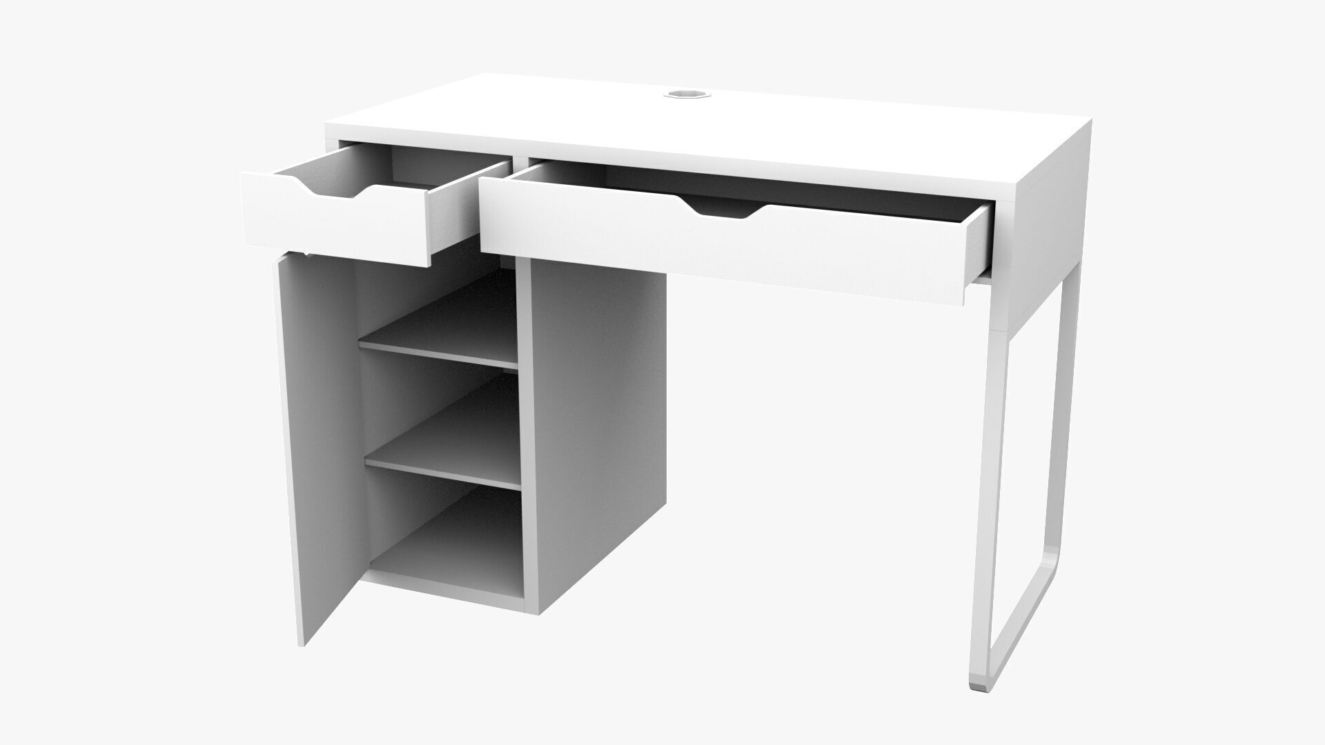Study Desk 01 - Bamboo Wood 3D model_8