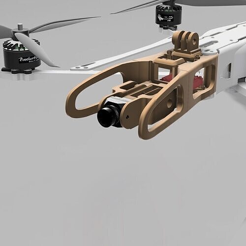 ARTAIR FPV HEADUNIT FIIXED CAMERA MOUNT 19MM WITH VTX MOUNT 3D print model