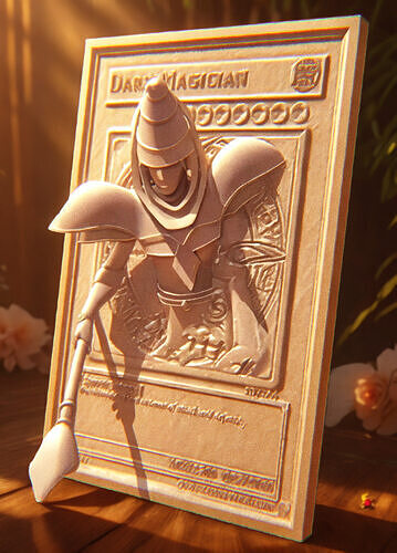 Custom Dark Magician 3D Card STL File for YuGiOh Fans 3D print model