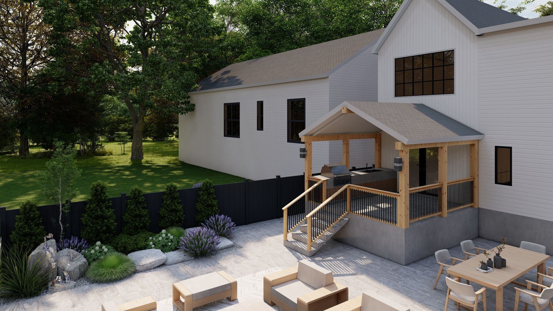 Garden Landscape 3D Model - SketchUp and Lumion Scene 3D model 3D model_3