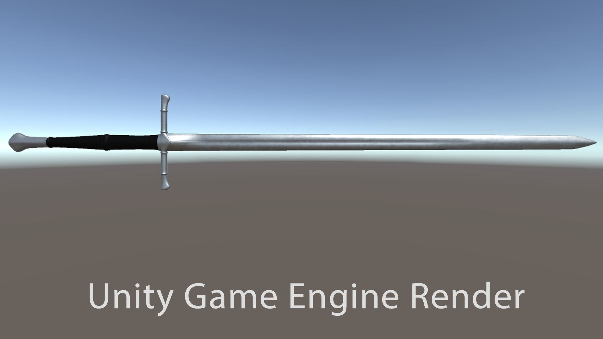 Long Sword - Game Ready Low-poly 3D model_1