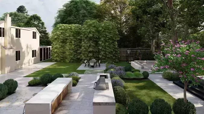 Garden Landscape 3D Model - SketchUp and Lumion Scene 3D model