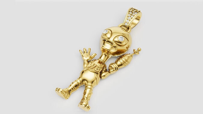Alien pendant 3D printable model       3D print model