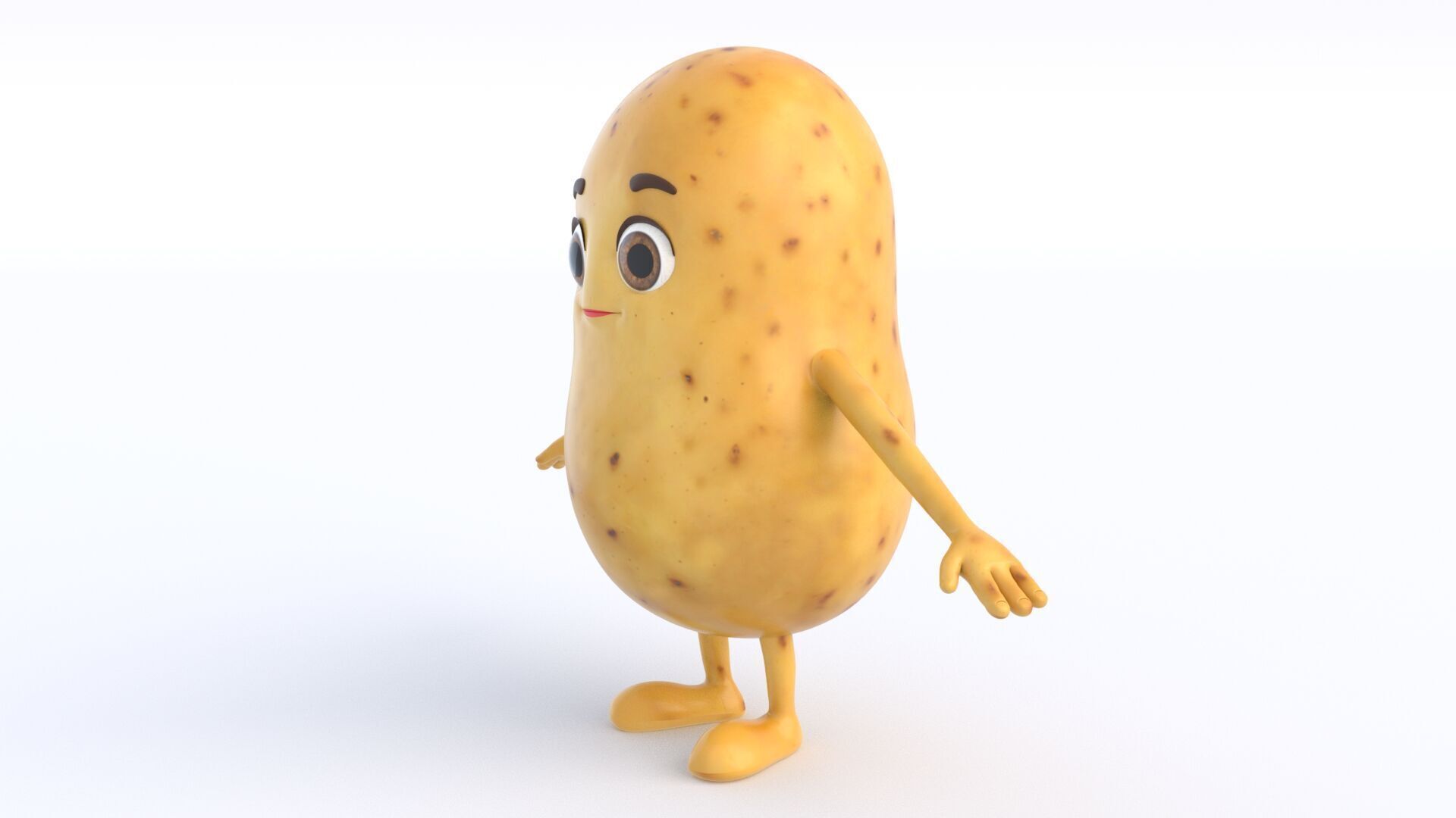 Cartoon Potato Low-poly 3D model_3