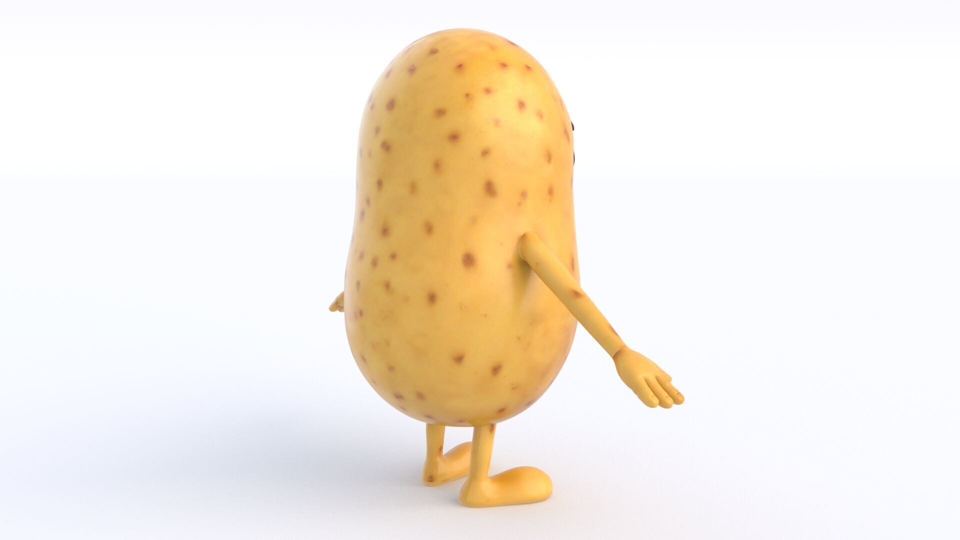 Cartoon Potato Low-poly 3D model_7