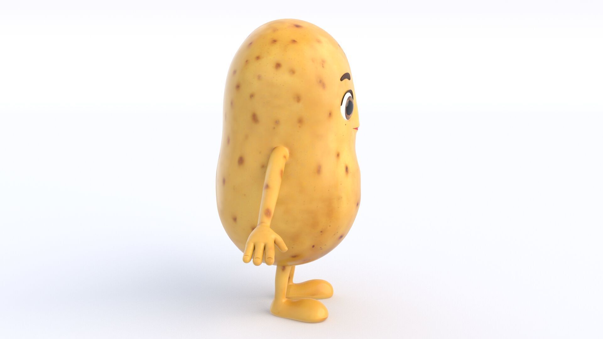 Cartoon Potato Low-poly 3D model_8