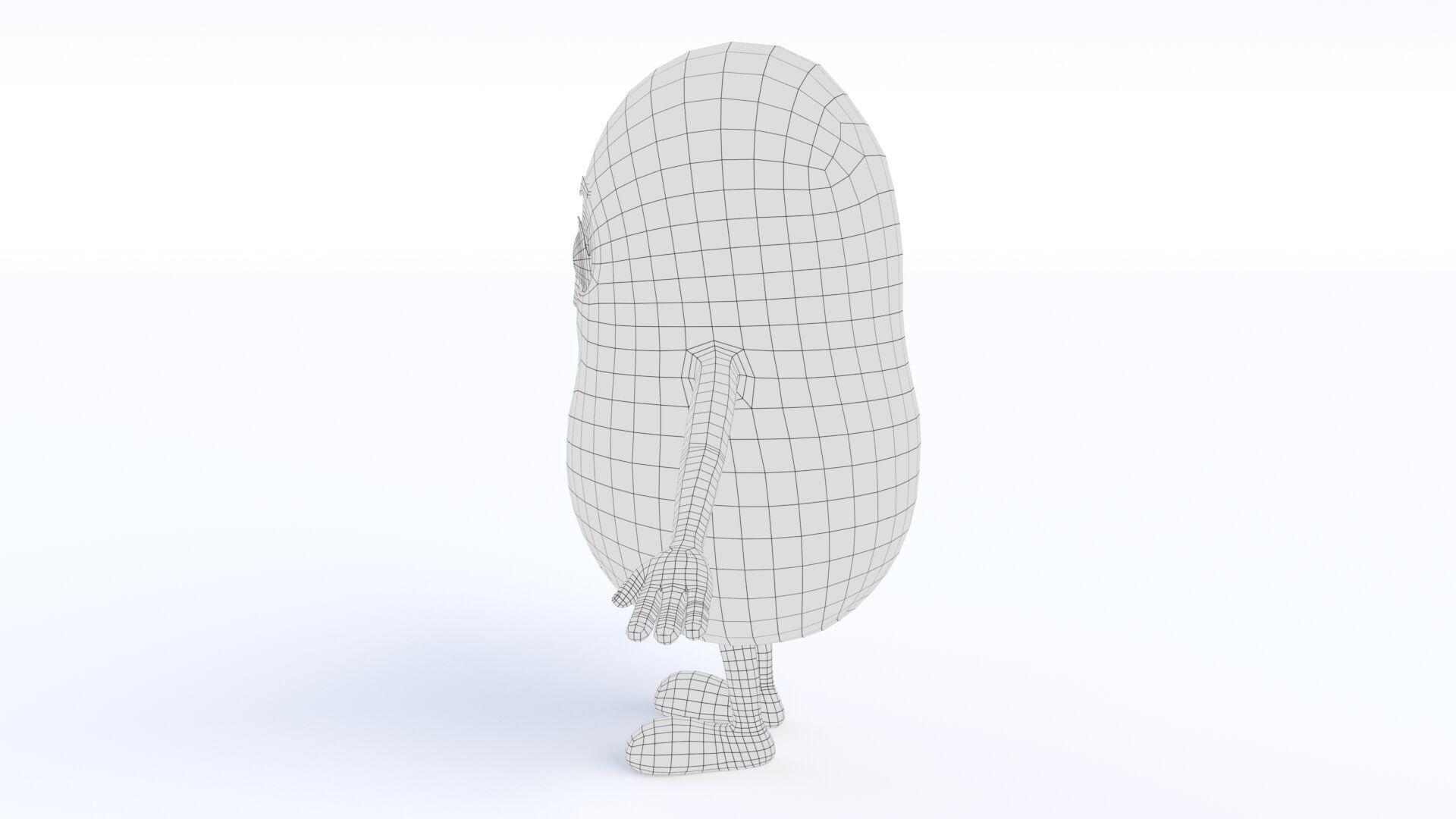 Cartoon Potato Low-poly 3D model_16