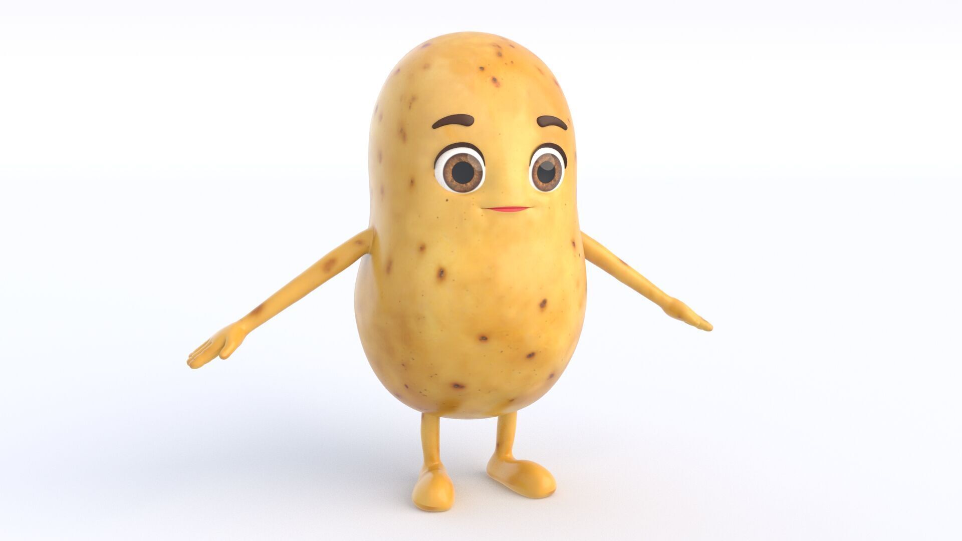 Cartoon Potato Low-poly 3D model_10