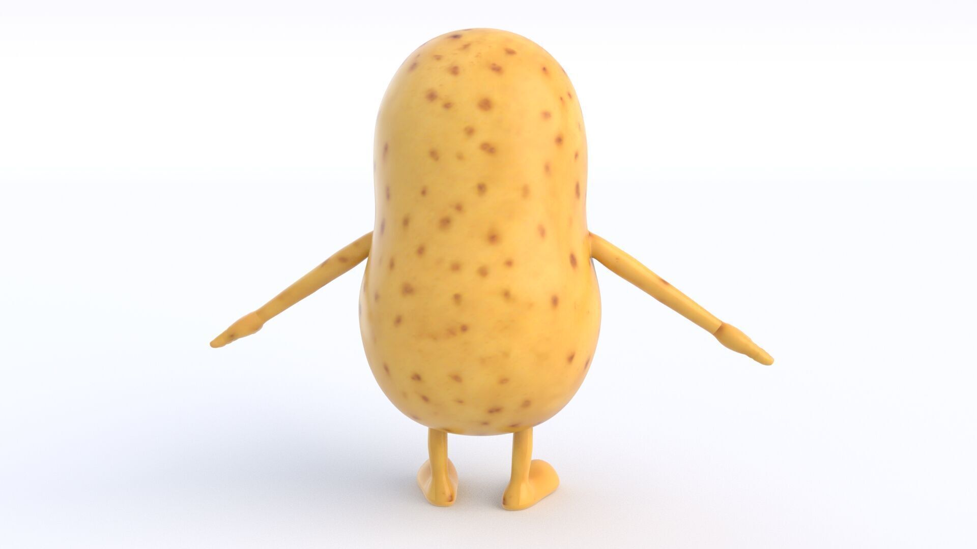Cartoon Potato Low-poly 3D model_6