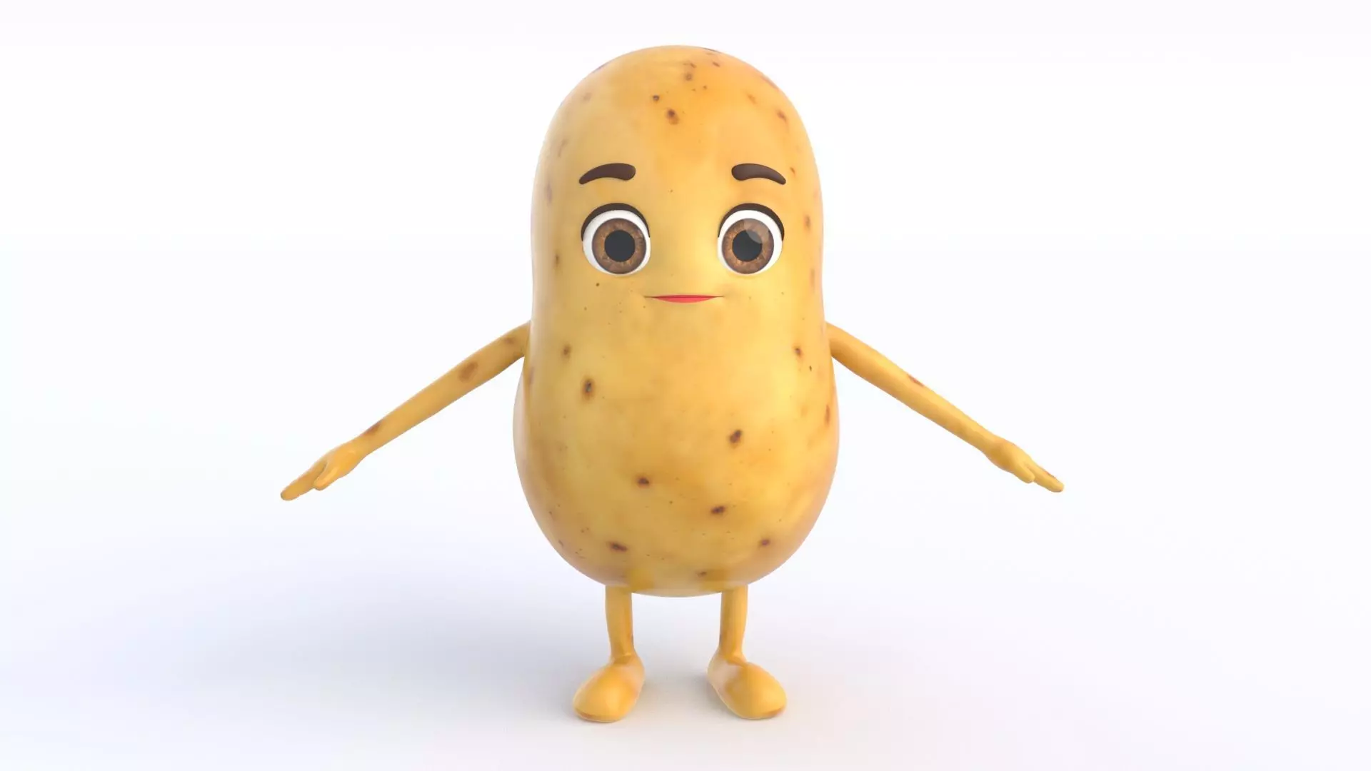Cartoon Potato Low-poly 3D model_0