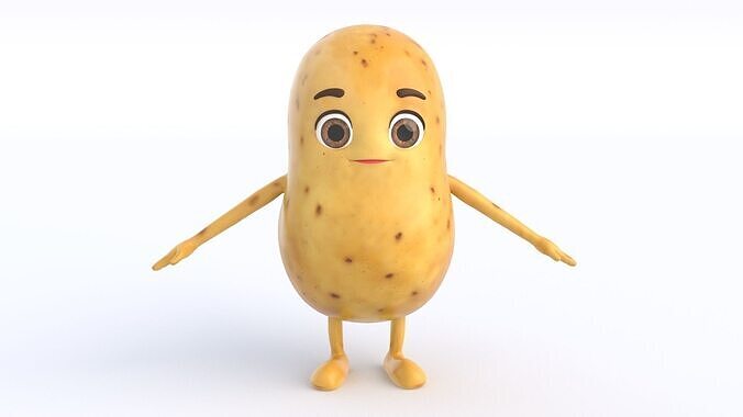 Cartoon Potato Low-poly 3D model