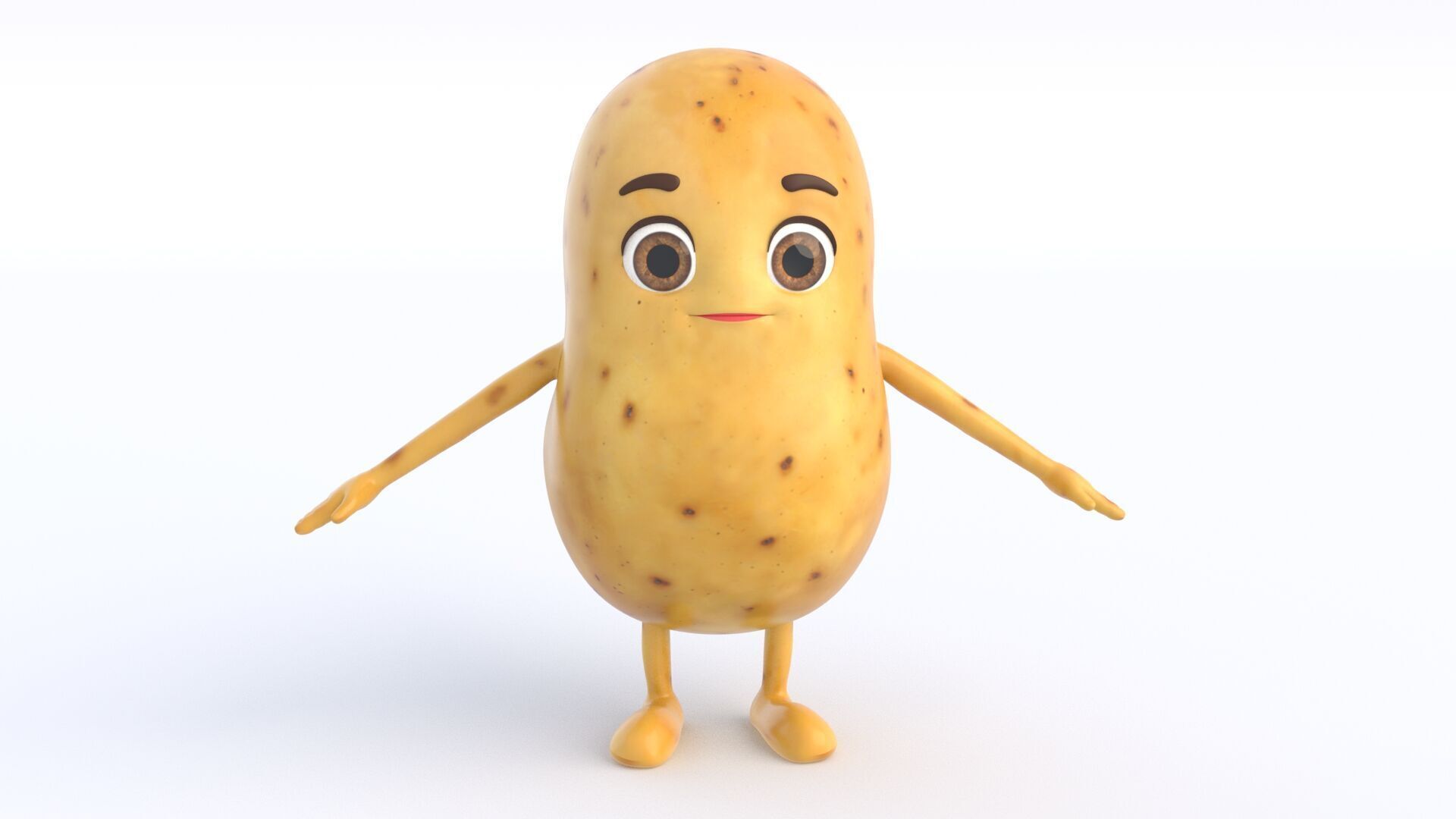 Cartoon Potato Low-poly 3D model_11