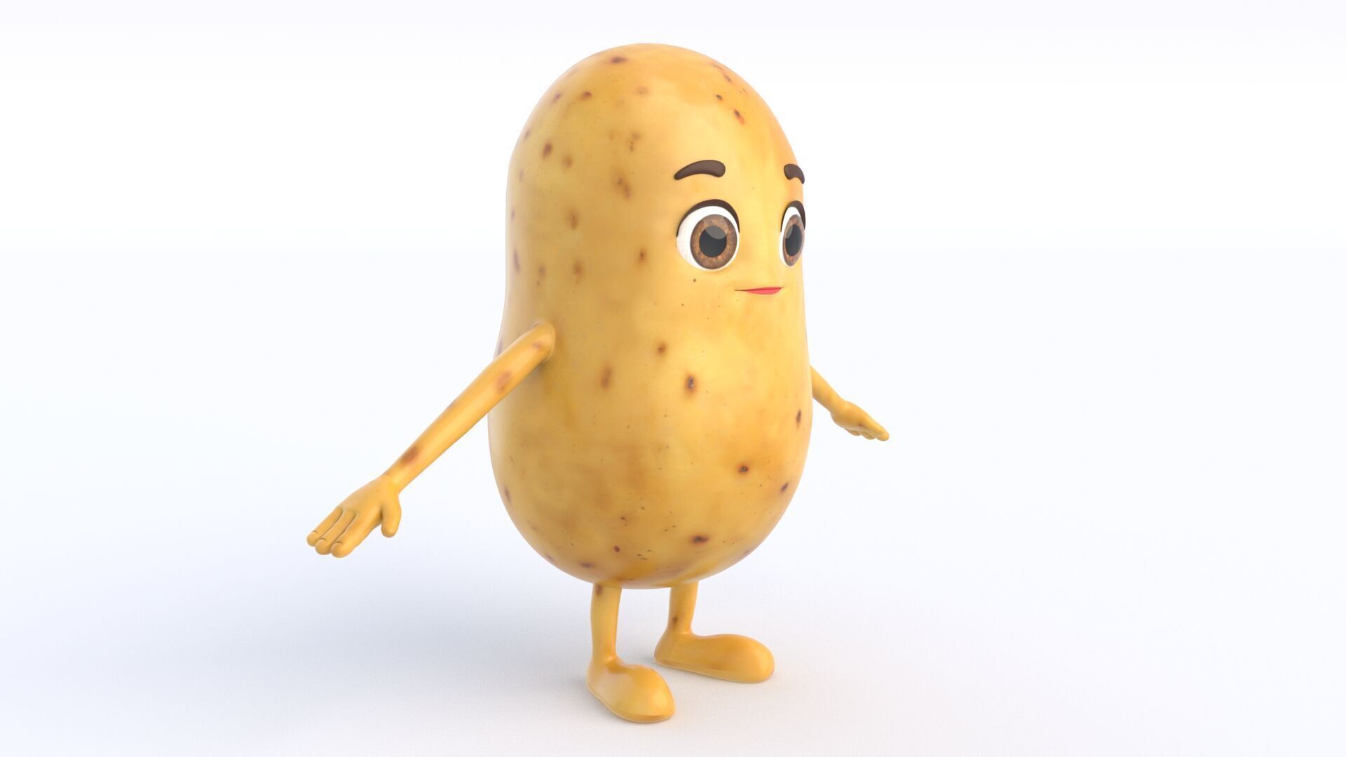 Cartoon Potato Low-poly 3D model_9