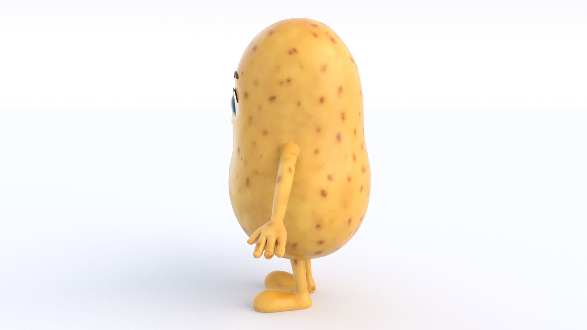 Cartoon Potato Low-poly 3D model_4