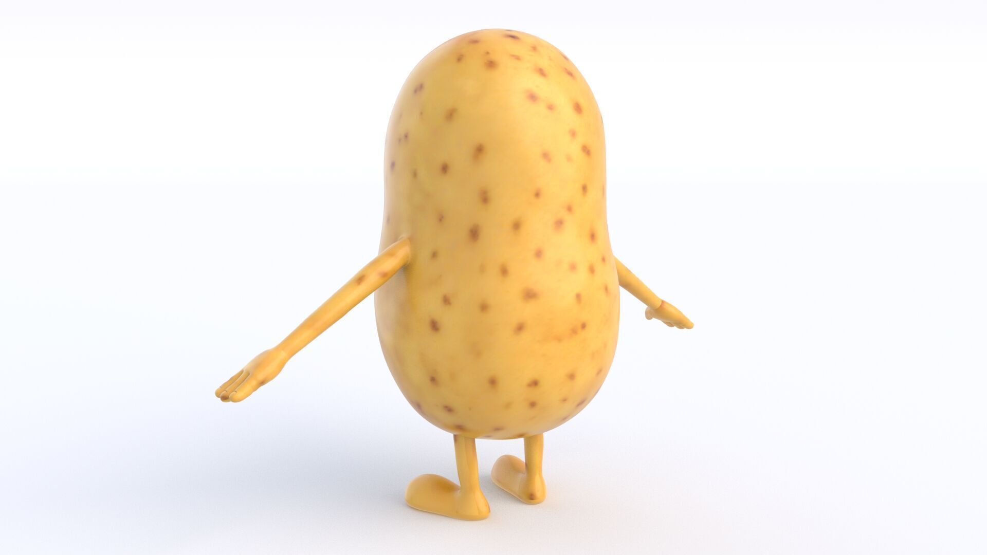 Cartoon Potato Low-poly 3D model_5