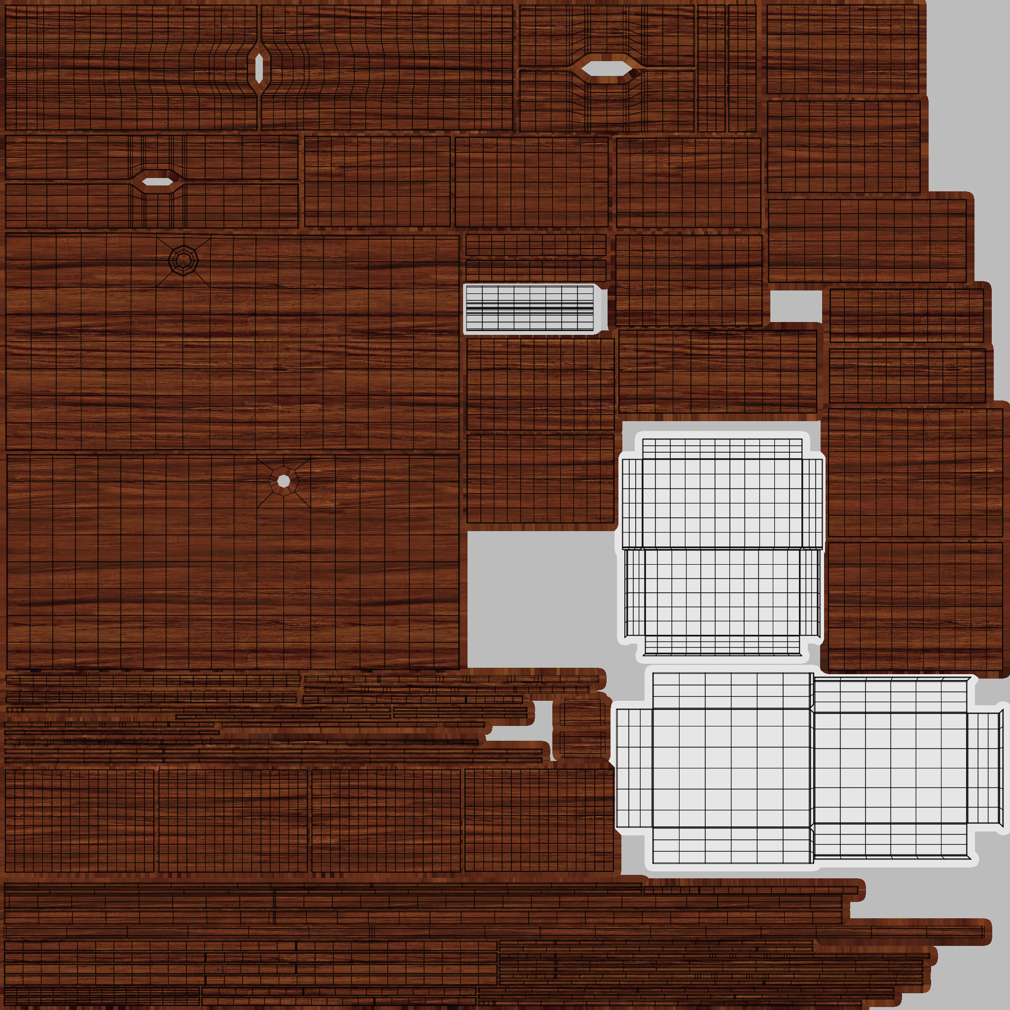 Study Desk 01 - Dark Wood 3D model_13