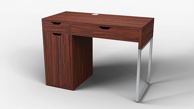 Study Desk 01 - Dark Wood 3D model