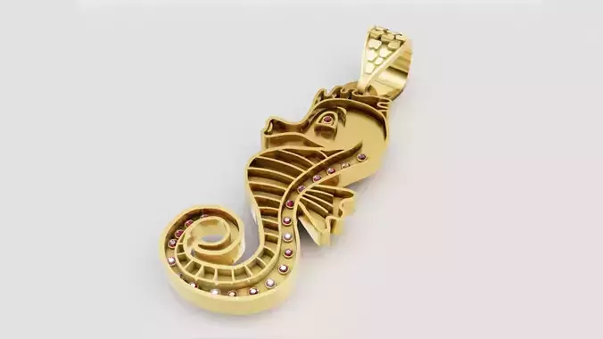 Seahorse Gold  pendant 