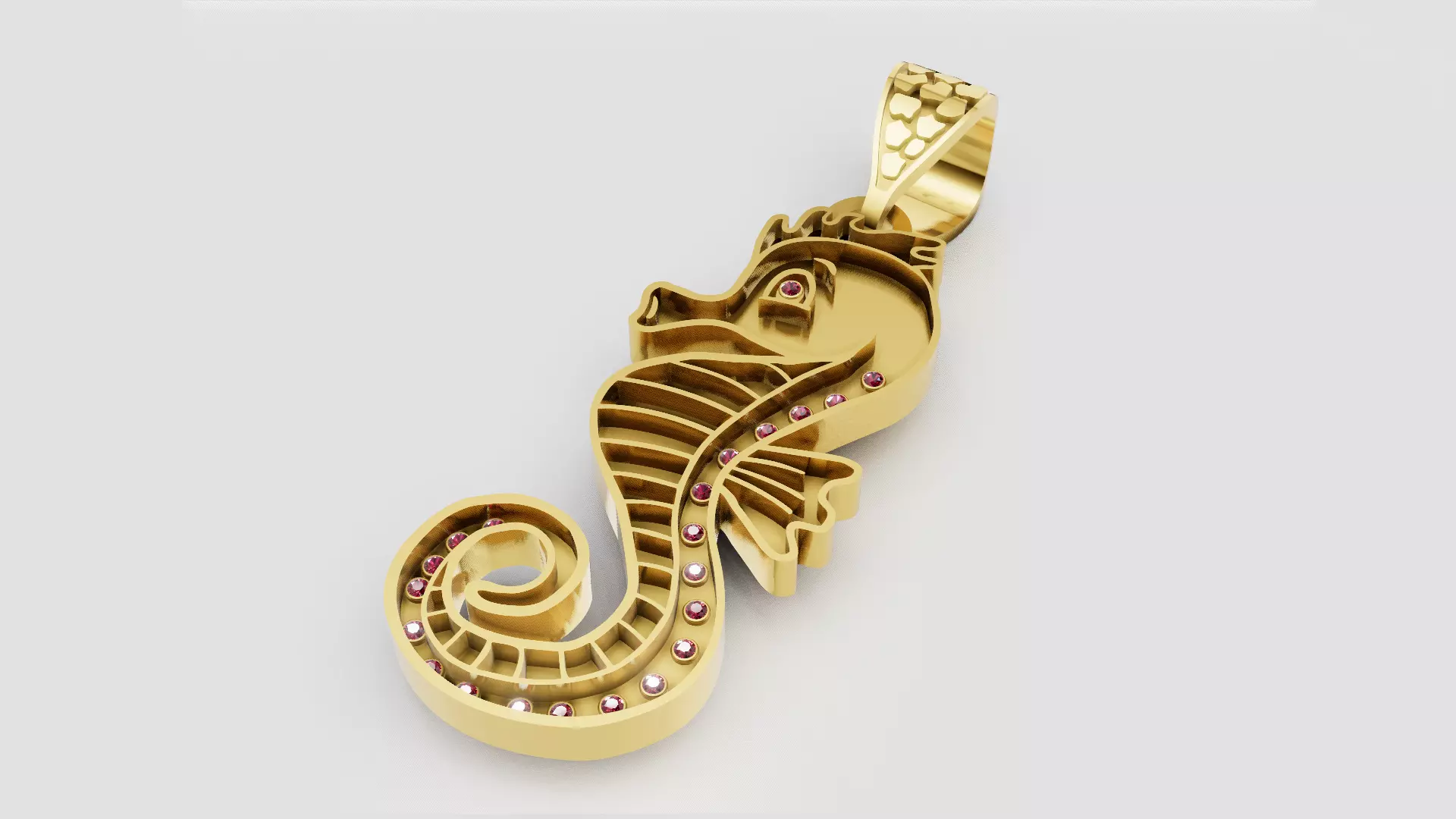 Seahorse Gold pendant 3D print model