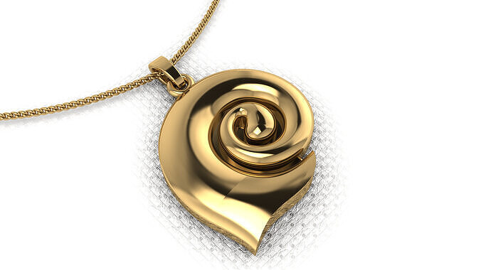 A pendant made in the shape of a snail shell 3D print model