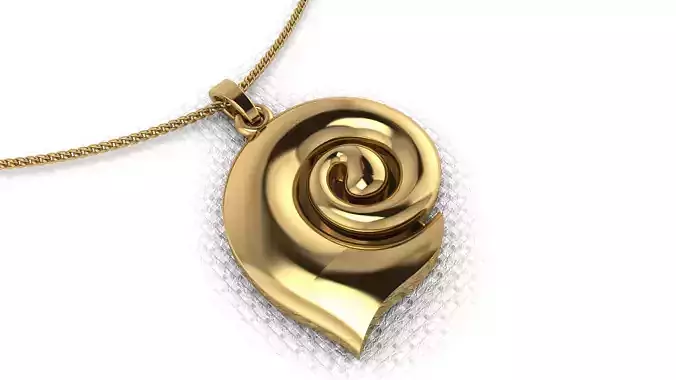 A pendant made in the shape of a snail shell 3D print model