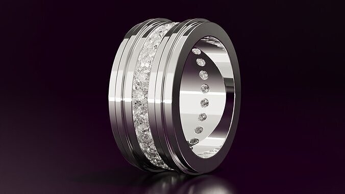 round cut eternity ring N19 54EU size 3D print model