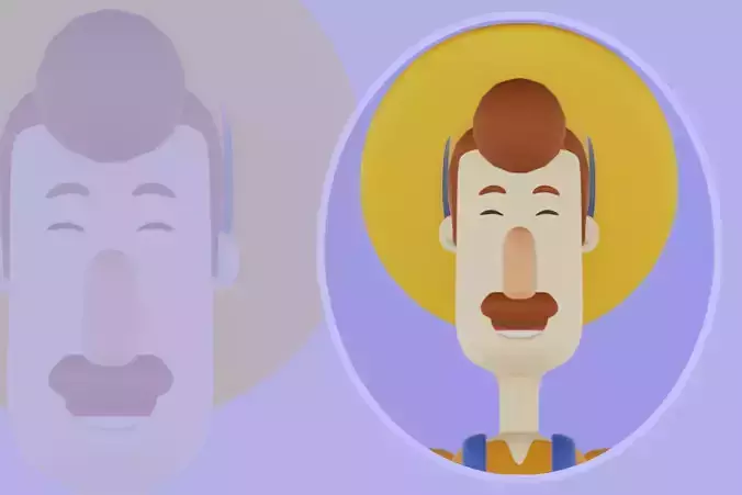 Stylized 3D Male Farmer Character - Cartoon Country Man 3D Model