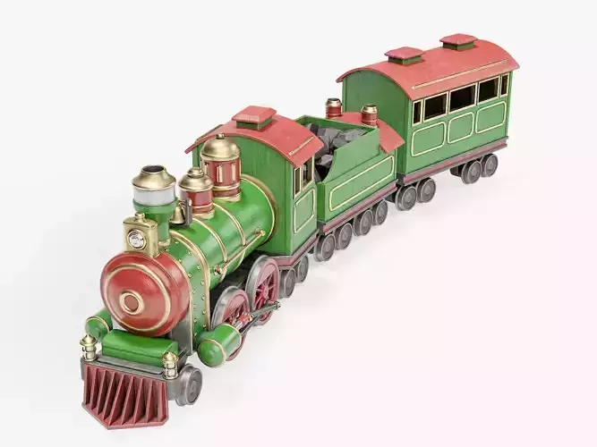 Toy Train Low-poly 3D model