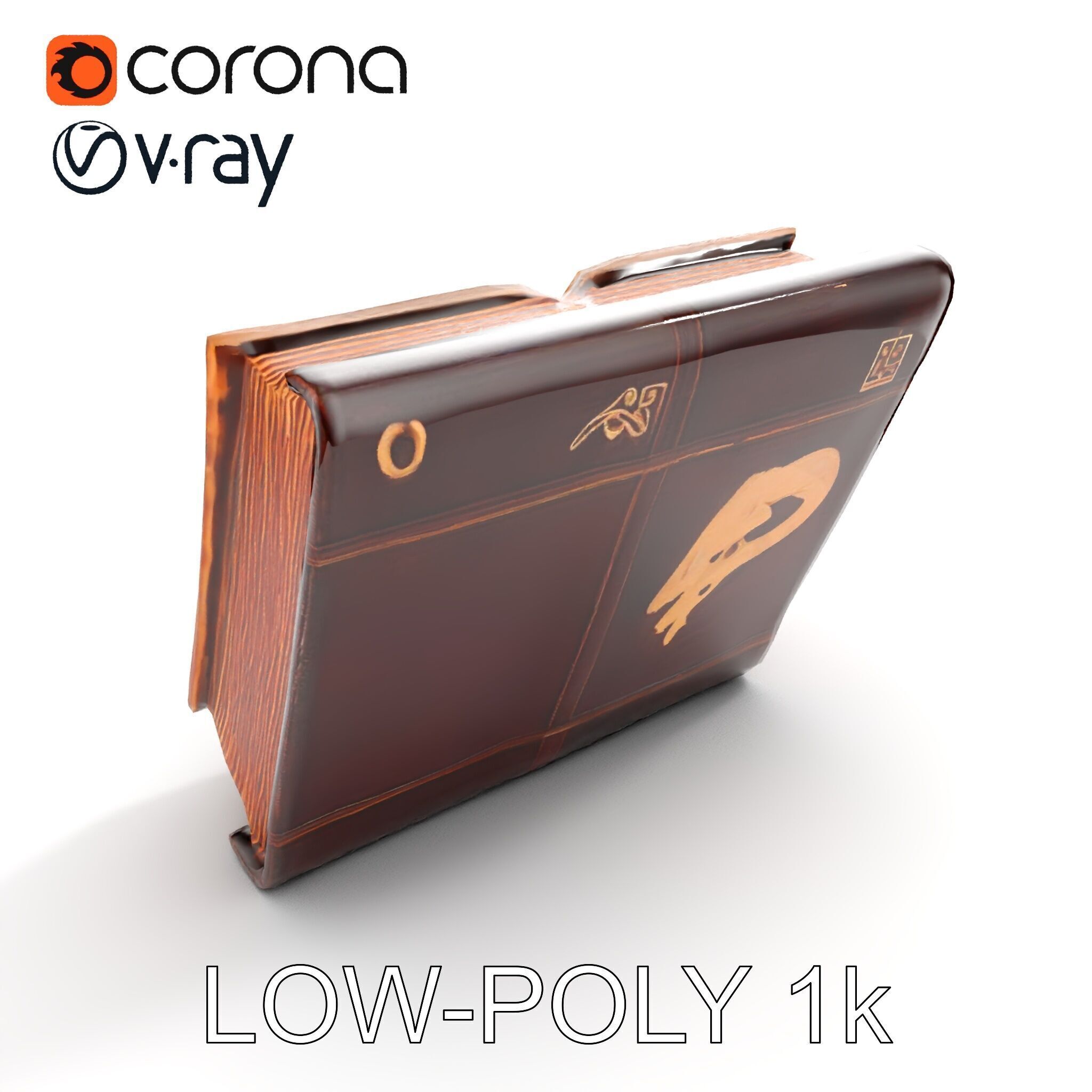 Ancient Grimoire D Model Pack Low-poly 3D model_13