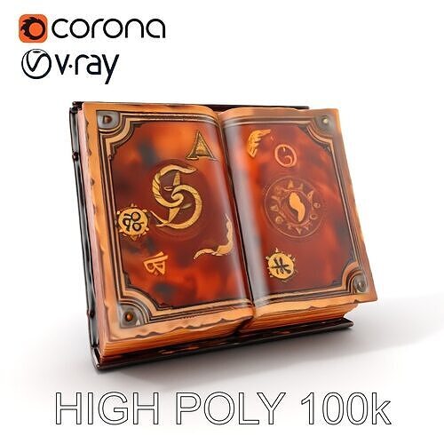 Ancient Grimoire D Model Pack Low-poly 3D model