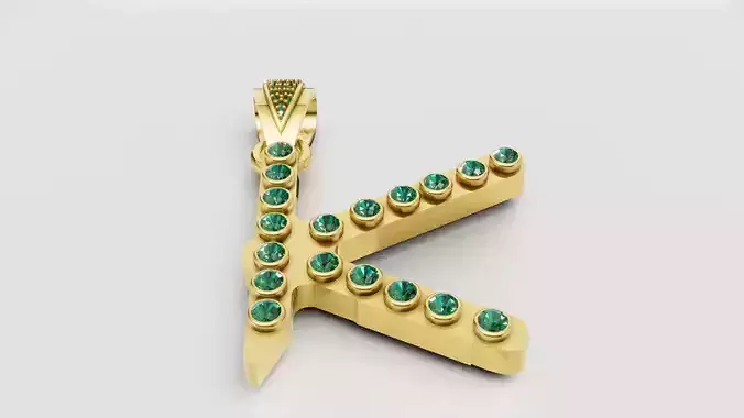 Letter K pendant  3D printable model      