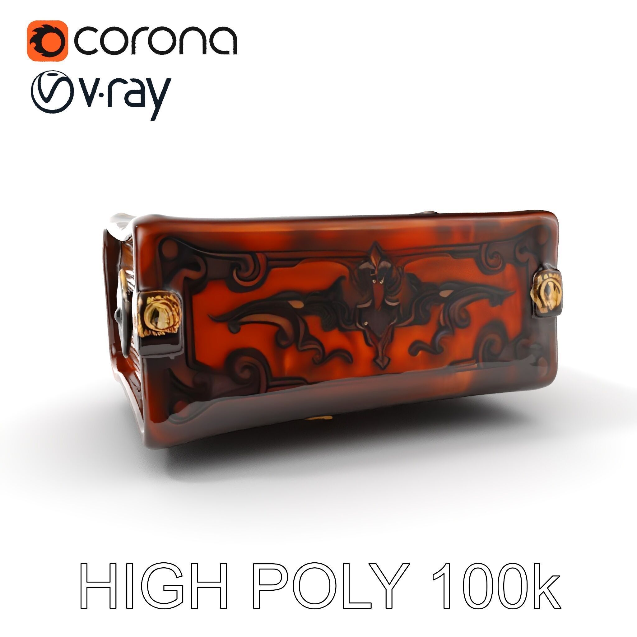 Ornate Antique Book Model Pack for Interactive Environments Low-poly 3D model_9