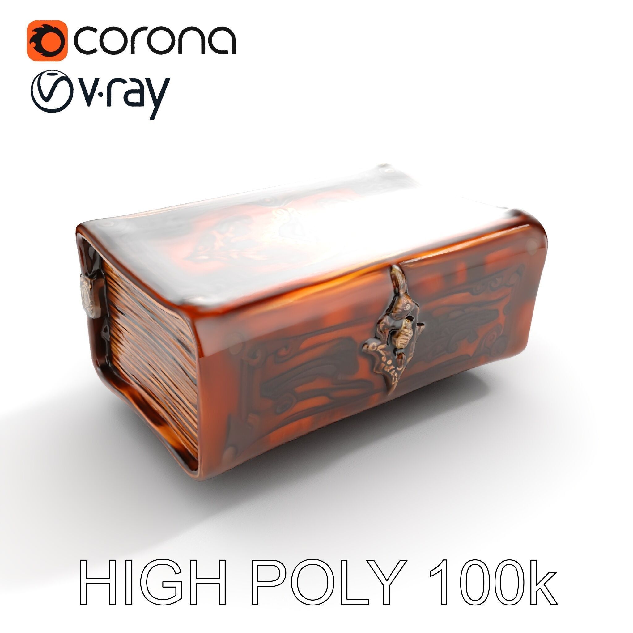 Ornate Antique Book Model Pack for Interactive Environments Low-poly 3D model_7