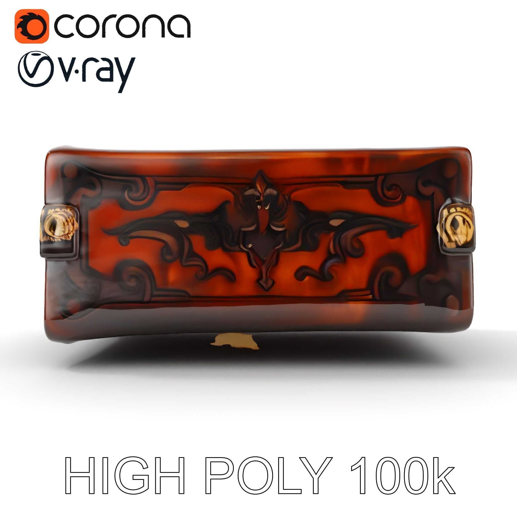 Ornate Antique Book Model Pack for Interactive Environments Low-poly 3D model_15