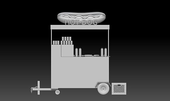 New York Hot Dog Cart Props 3D print model
