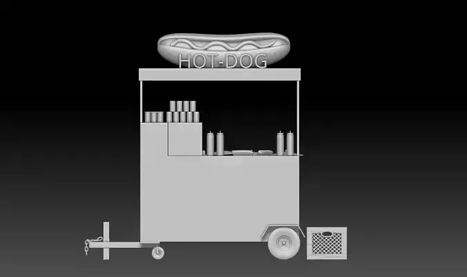 New York Hot Dog Cart Props 3D print model