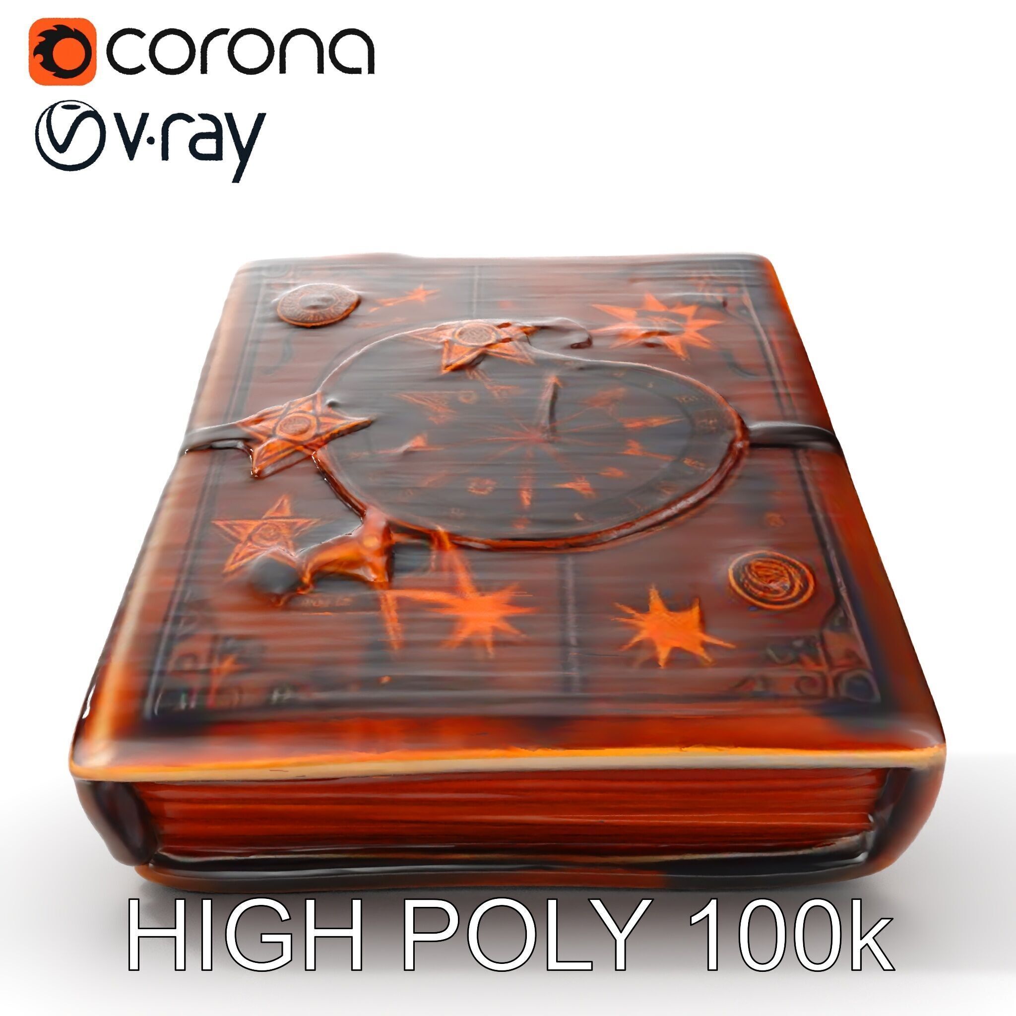 Vintage Compass Leather Notebook D Model Pack Low-poly 3D model_10