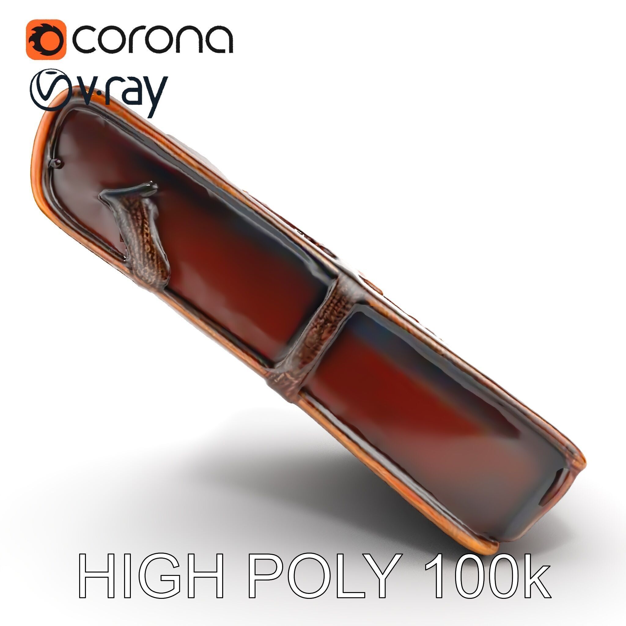 Vintage Compass Leather Notebook D Model Pack Low-poly 3D model_8