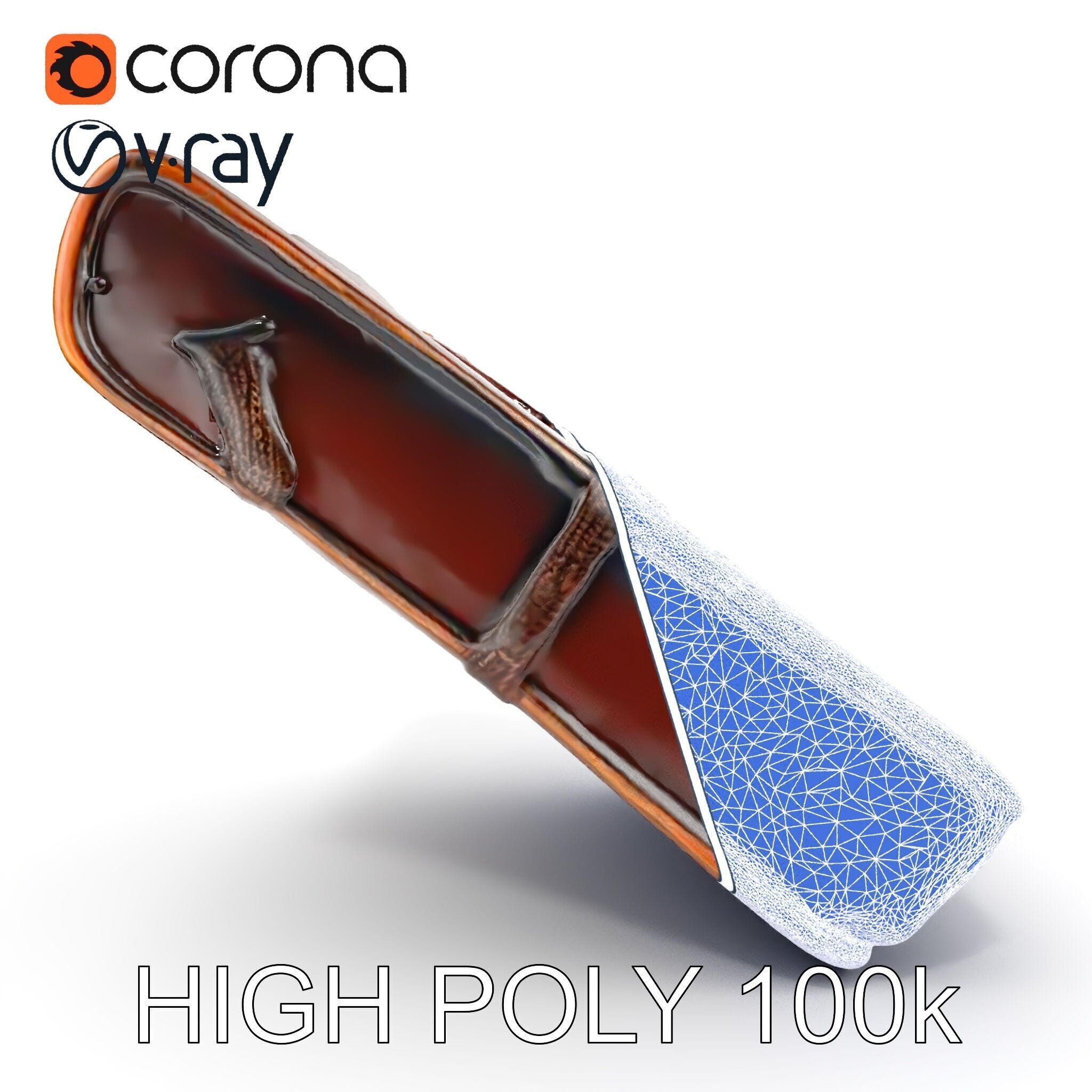 Vintage Compass Leather Notebook D Model Pack Low-poly 3D model_36