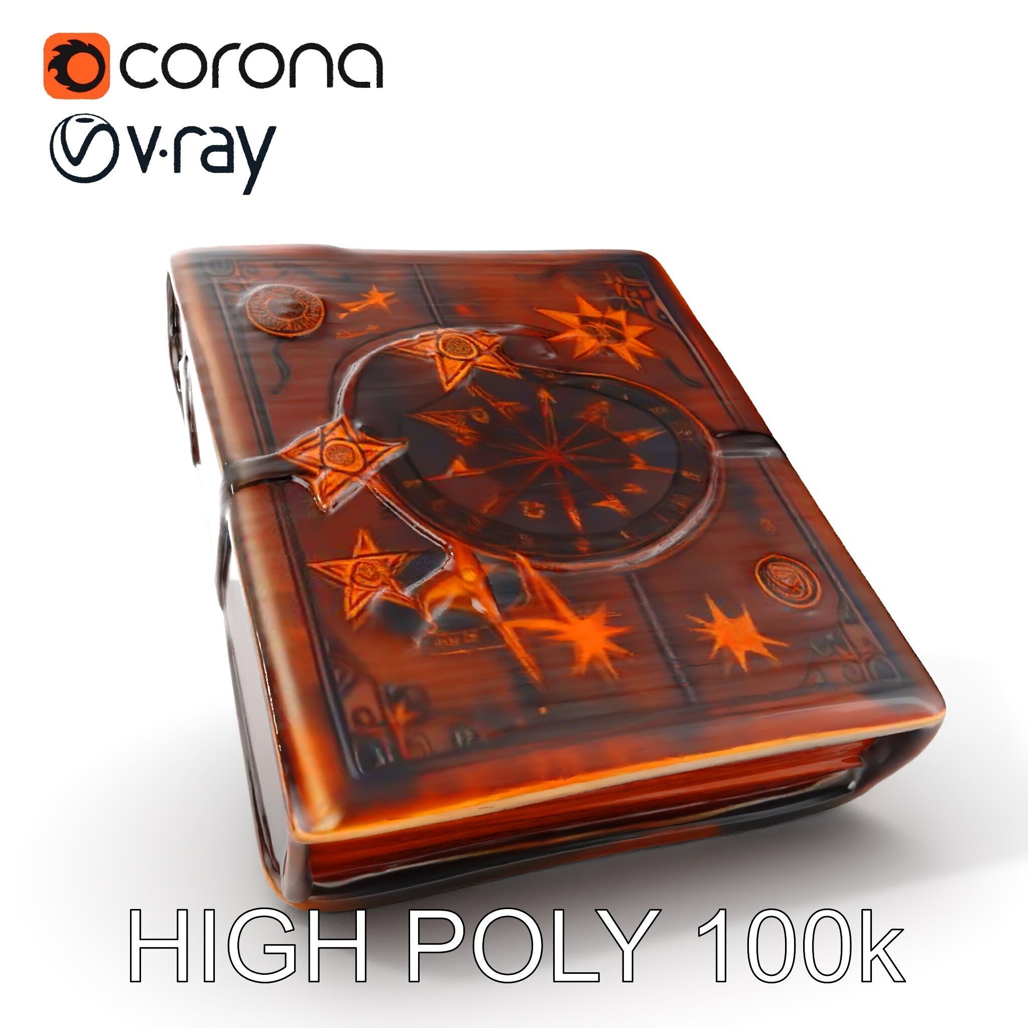 Vintage Compass Leather Notebook D Model Pack Low-poly 3D model_9